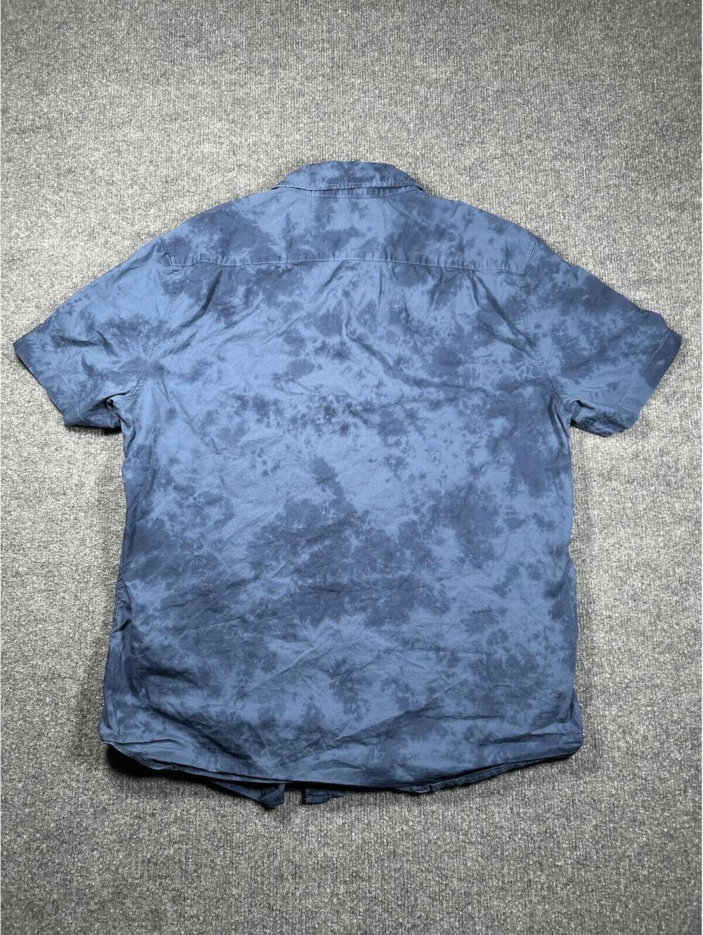 Aeropostale Navy Blue Tie-Dye Short Sleeve Button-Up Shirt Size L - Picture 5 of 5